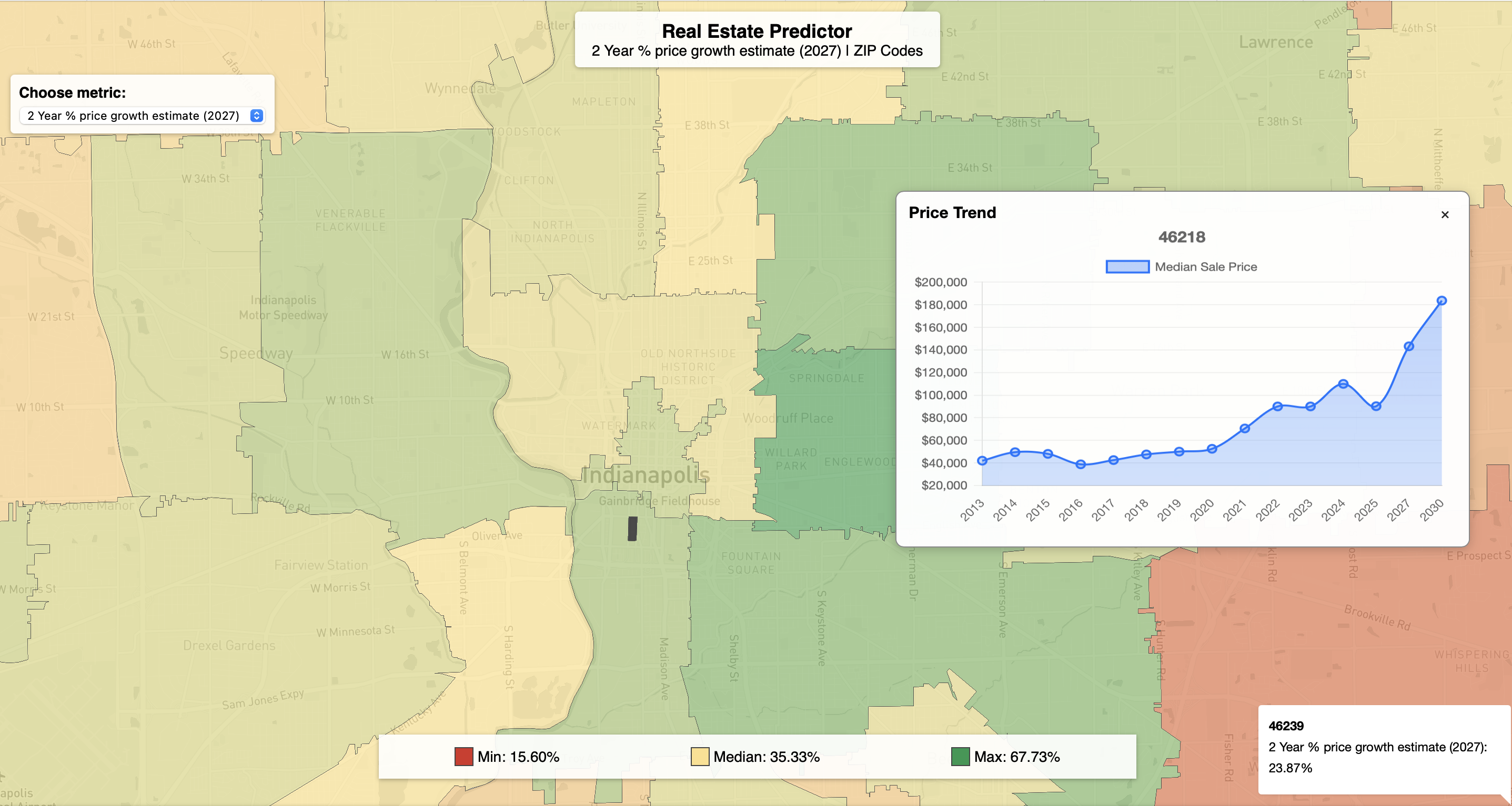 Real Estate Predictor app screenshot